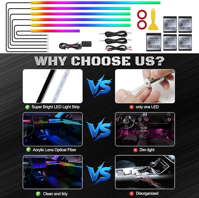 Dreamcolor Acrylic Interior Car LED Strip Light - Image 5