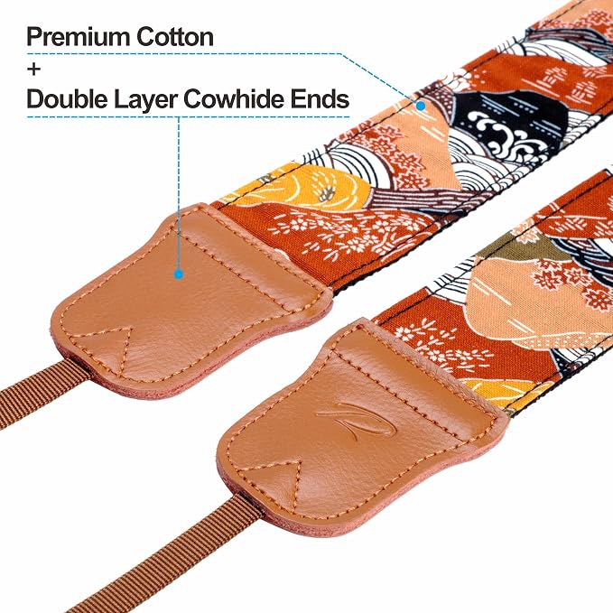 Padwa Lifestyle Japanese Art Style Brown Camera Strap - Image 2