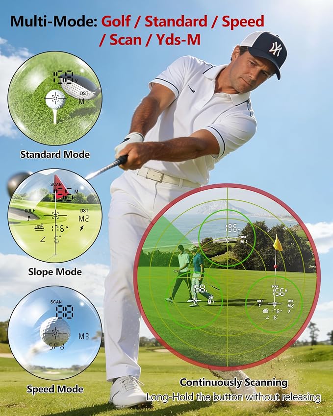 Golf Rangefinder with Slope Switch, Rechargeable Range Finder with Flag Lock - Image 5