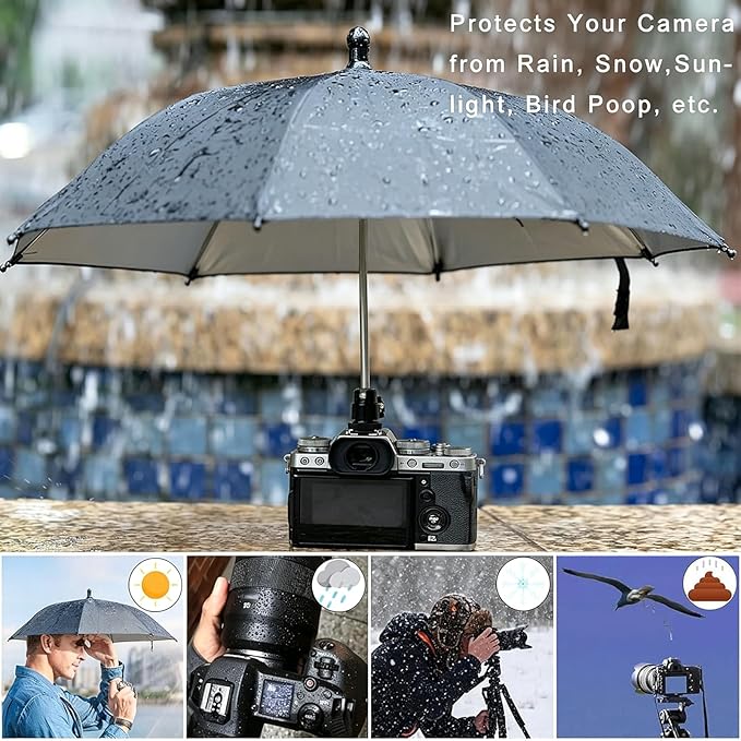 DSLR Mirrorless Camera Hot Shoe Umbrella Rain Cover Protector Sunshade - Image 2