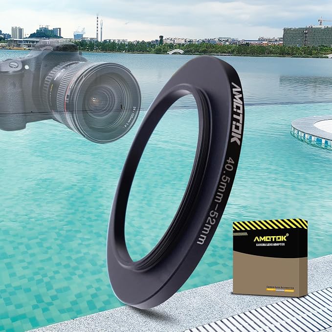 40.5mm Lens to 52mm Camera Lens Adapter, 40.5mm to 52mm Filter Step up Ring by AMOTOK