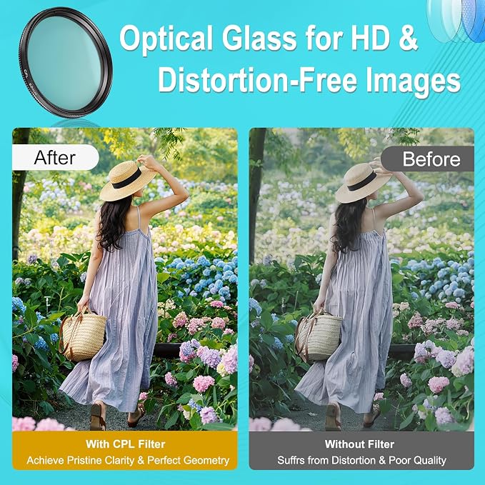 52mm Circular Polarizer Filter for iPhone and Android, CPL Lens Filter - Image 7