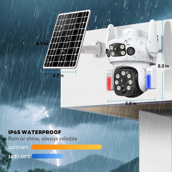 Solar Camera Outdoor Wireless, Dual Lens Security Camera - Image 8
