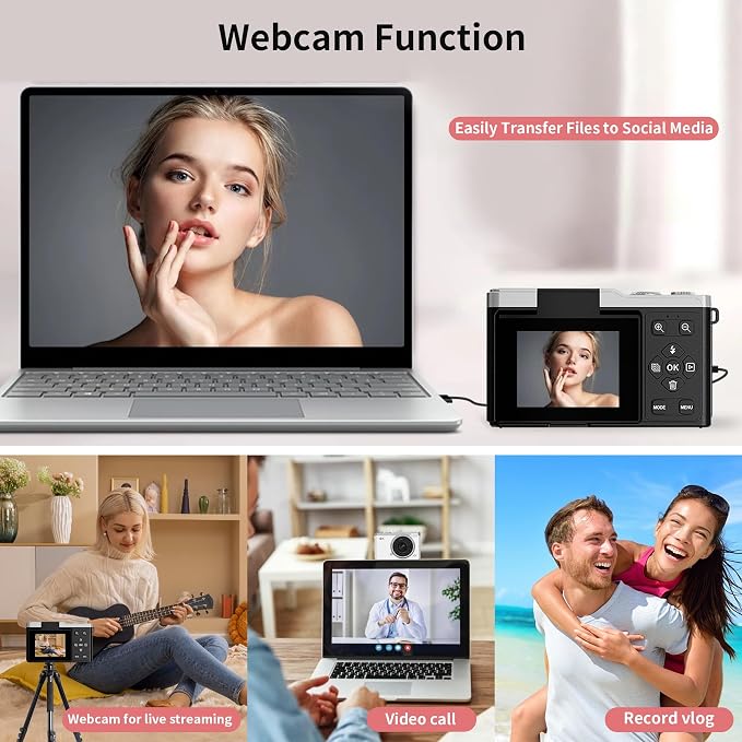 4K Digital Camera for Photography, 64MP Point and Shoot Digital Cameras - Image 6