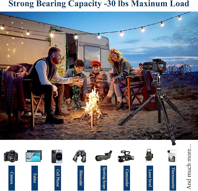 77" Aluminum Camera Tripods & Monopods, Victiv Compact Travel Tripod - Image 3
