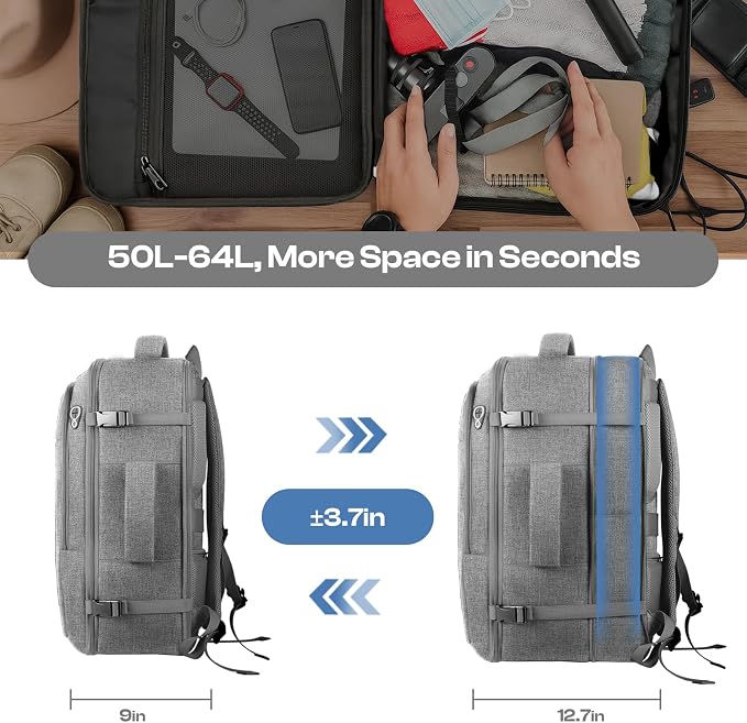 Travel Laptop Backpack for Men, 60L Extra Large TSA Approved Business Computer - Image 3