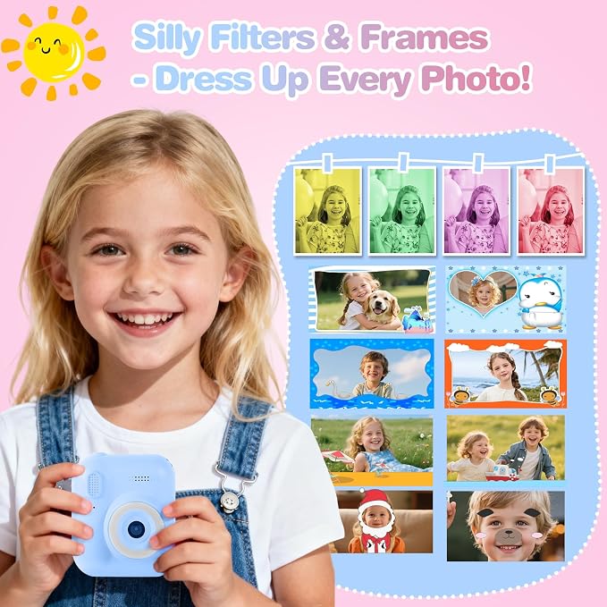 Kids Camera Instant Print with Color & Black-White Printing, 1080P HD Digital - Image 5