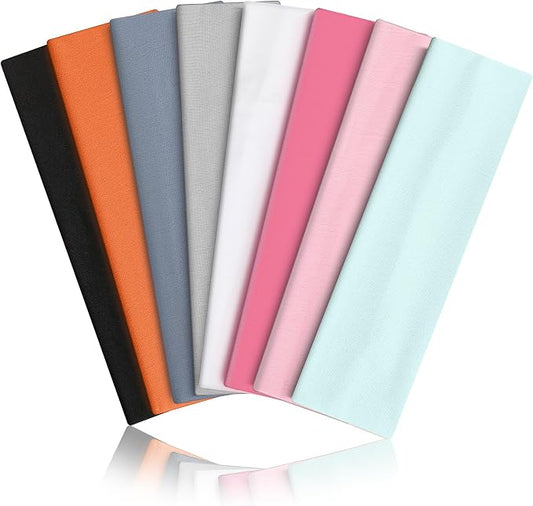 8PCS Summer-Exclusive Non Slip Sports Elastic Soft Running Fashion Headbands by VANRUIDFashionSportHeadbands