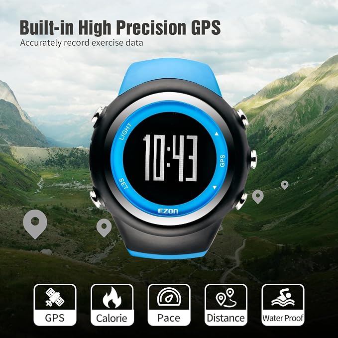 EZON GPS Running Watch with Distance Pace Alarm and Calorie Counter and - Image 3
