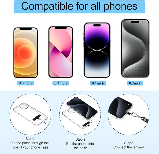 takyu Phone Lanyard, 2 Pack Soft Nylon Neck Strap Universal Cell Phone Lanyard - Image 6