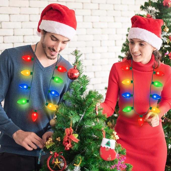 QZYL 16 Pcs Christmas Light Up Necklace, Colorful Christmas Necklaces Bulk - Image 5
