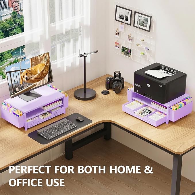 OPNICE Desk Organizers and Accessories, 2-Tier Computer Monitor Stand Riser - Image 6