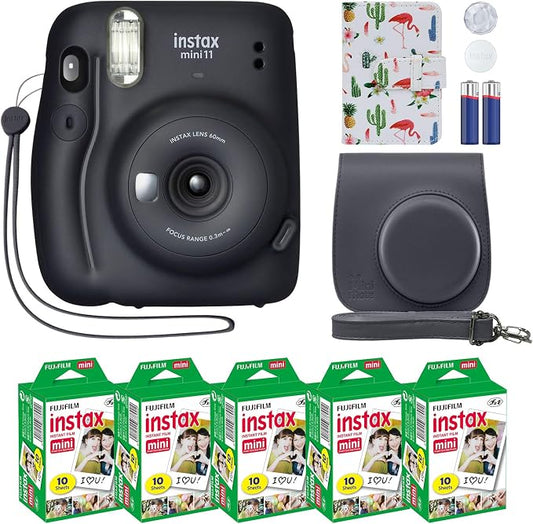 Fujifilm Instax Mini 11 Instant Camera Charcoal Gray + MiniMate Accessory by FUJIFILM