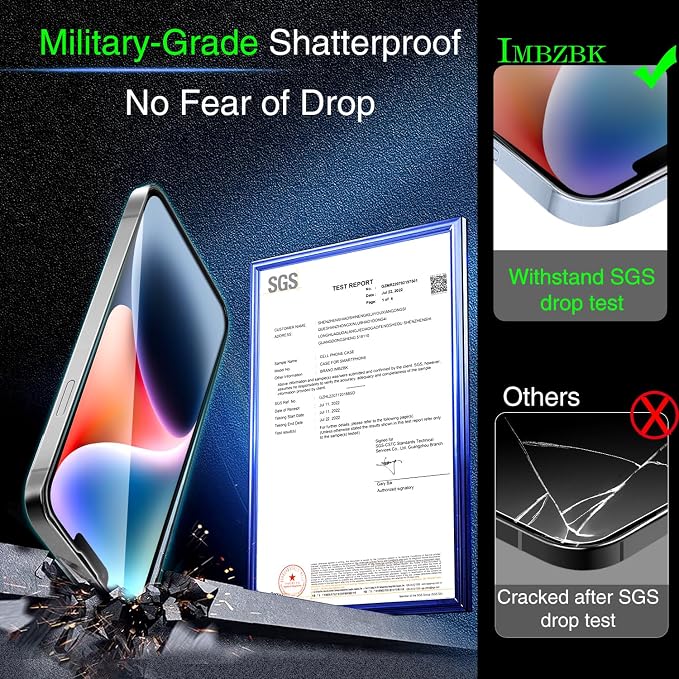 IMBZBK 3 Pack Screen Protector for iPhone 14 Tempered Glass - Image 3