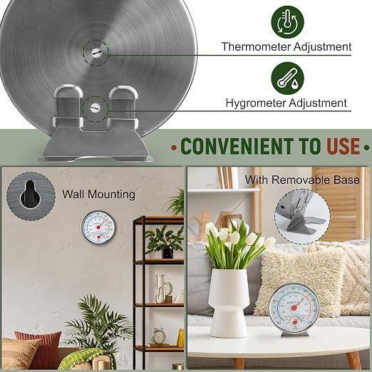Indoor Outdoor Thermometer Hygrometer, Large Dial Waterproof Wall Mount - Image 5