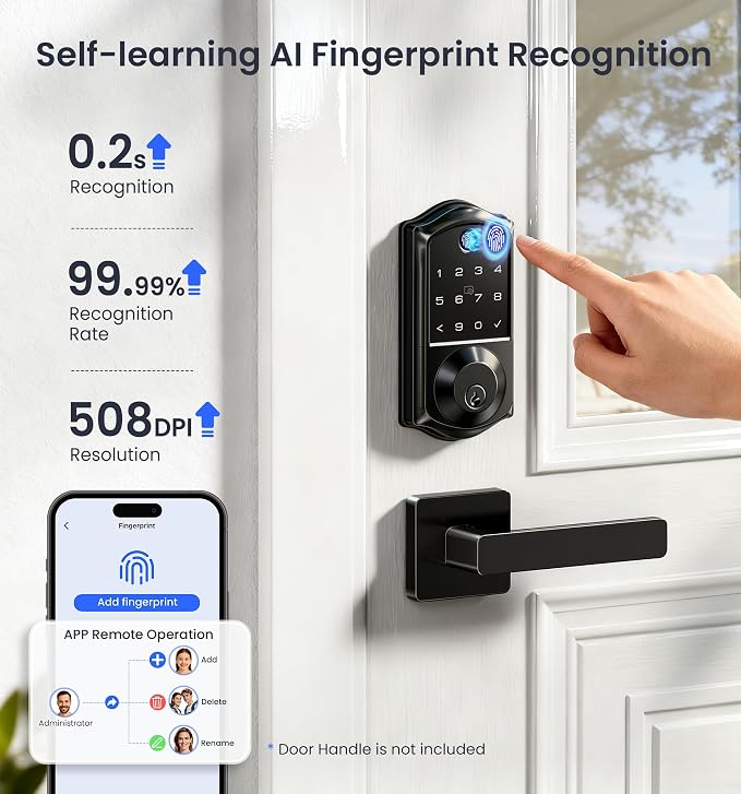 Veise VE017G Wi-Fi Keyless Entry Door Lock, App Remote & Voice Control - Image 5