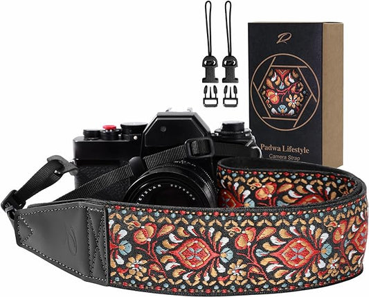 Padwa Lifestyle Red Flower Camera Strap by PadwaLifestyleCameraStrap