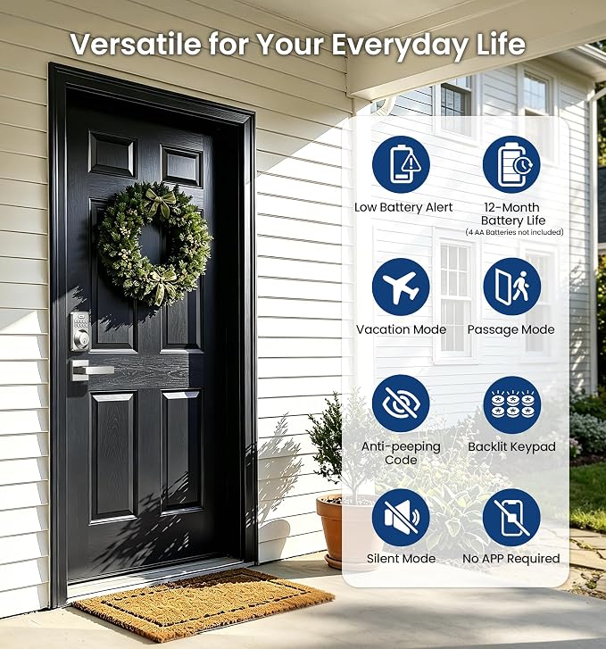 Veise Keyless Entry Door Lock - Image 5