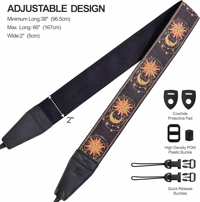 Padwa Lifestyle Helios Moon God Camera Strap -2" Full Grain Leather Ends Camera - Image 6