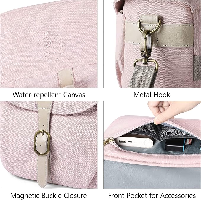 BAGSMART Camera Bag, SLR DSLR Canvas Crossbody Camera Case, Compact Camera - Image 4
