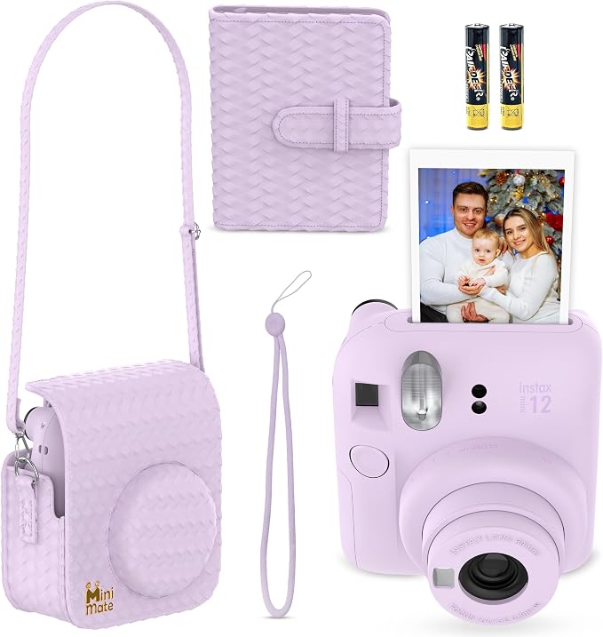 Fujifilm Instax Mini 12 Instant Camera Lilac Purple + Minimate Custom Designed - Image 2