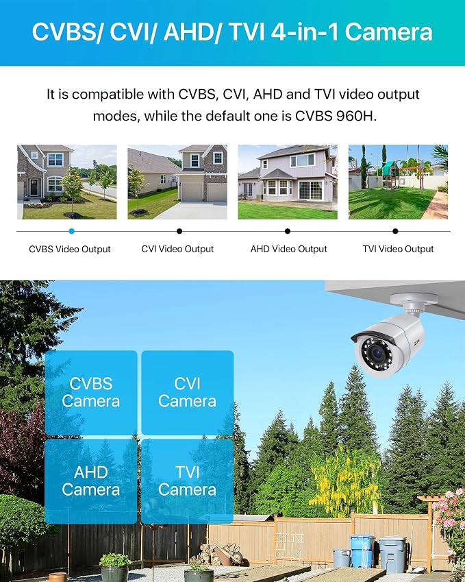 ZOSI 2MP 1080p HD Security Camera Outdoor Indoor 1920TVL, 80ft Night Vision - Image 4