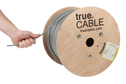 TRUE CABLE Cat6A Shielded Riser Bulk Ethernet Cable, 23AWG Solid Bare Copper by trueCABLE