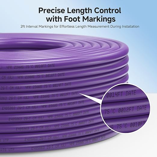Cable Matters 10Gbps in-Wall Rated 23AWG Bare Copper Cat 6 Cable - 1000ft - Image 4