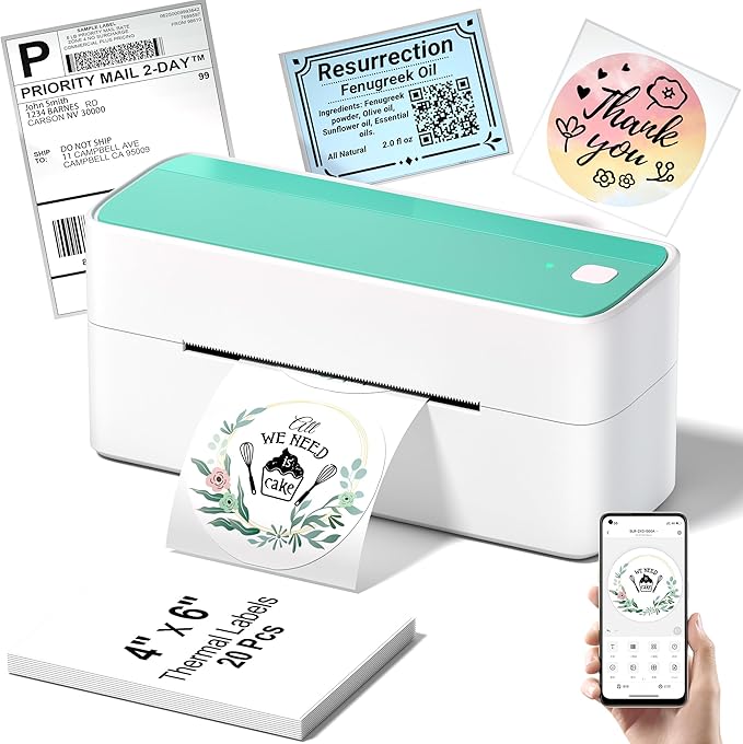 Phomemo Bluetooth Thermal Shipping Label Printer, 241BT Wireless Thermal Label by Phomemo