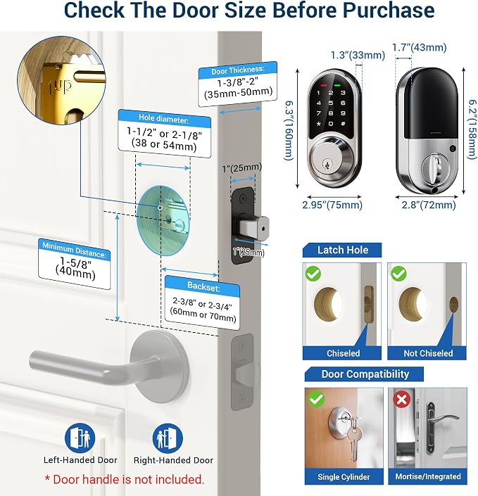 Veise RZ06 Smart Lock for Front Door - Image 6