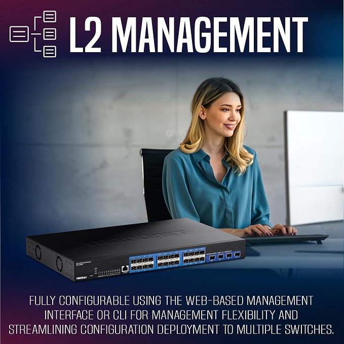 TRENDnet 28-Port Layer 2 Managed SFP Switch - Image 3