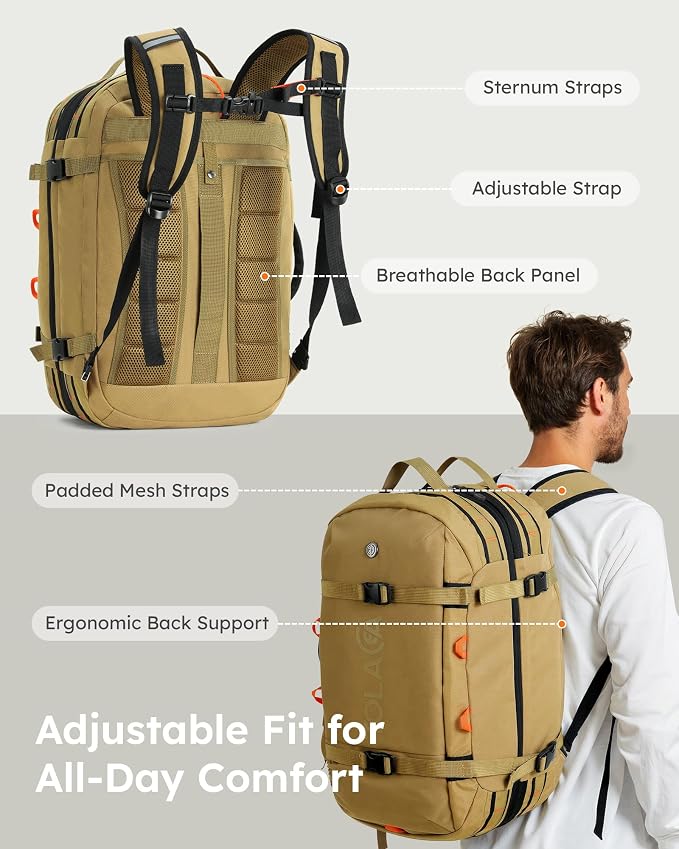 Tolaccea Travel Backpack for Men Women, 40L-50L Carry On Backpack - Image 9