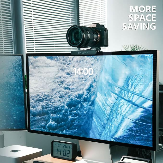 RAUBAY 【Upgraded】 Monitor Camera Mount Stand, Hanging Webcam Clamp - Image 6