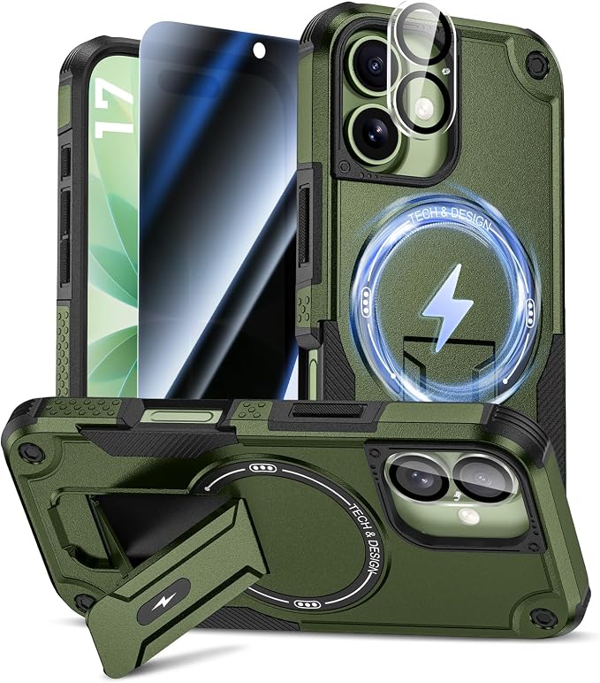 Goton for iPhone 17 Case with Privacy Tempered Glass Screen Protector & Camera by Goton