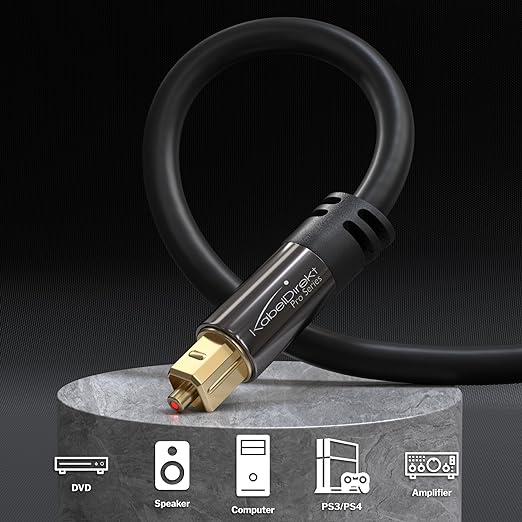 TOSLINK – Optical Audio Cable – 25ft – Designed in Germany – Fiber Optic Cable - Image 2