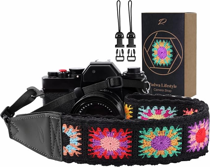 Padwa Lifestyle Colorful Crochet Camera Strap by PadwaLifestyleCameraStrap