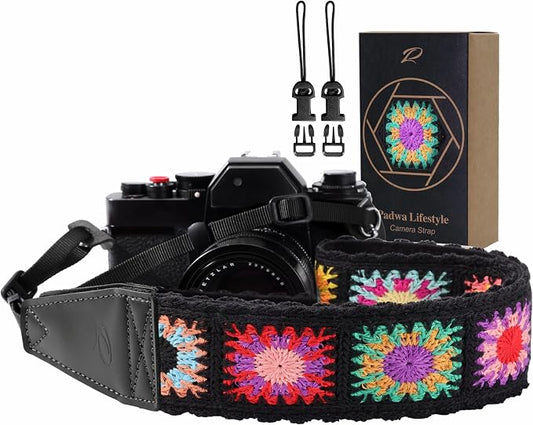 Padwa Lifestyle Colorful Crochet Camera Strap by PadwaLifestyleCameraStrap