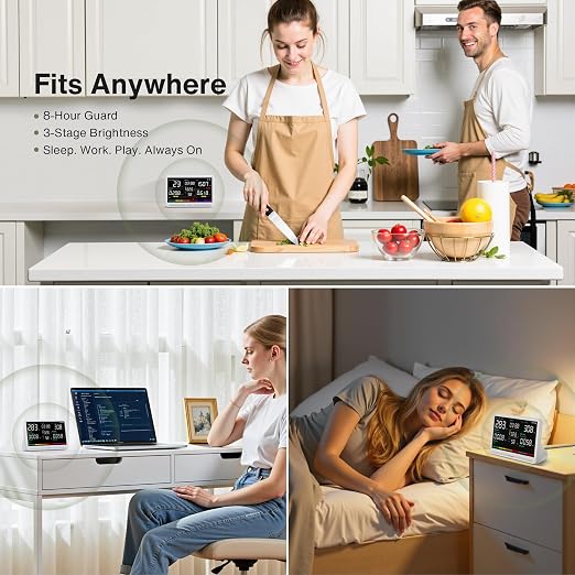 bonoch 16 in 1 Air Quality Monitor Indoor 7" Display 9 AQI+7 Alerts, CO2 - Image 8