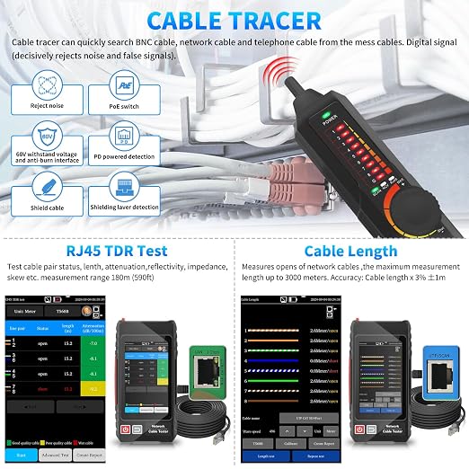 Multifunction Network Caber Tester, UTP Ethernet Cable Tester, Cable Tracer - Image 4