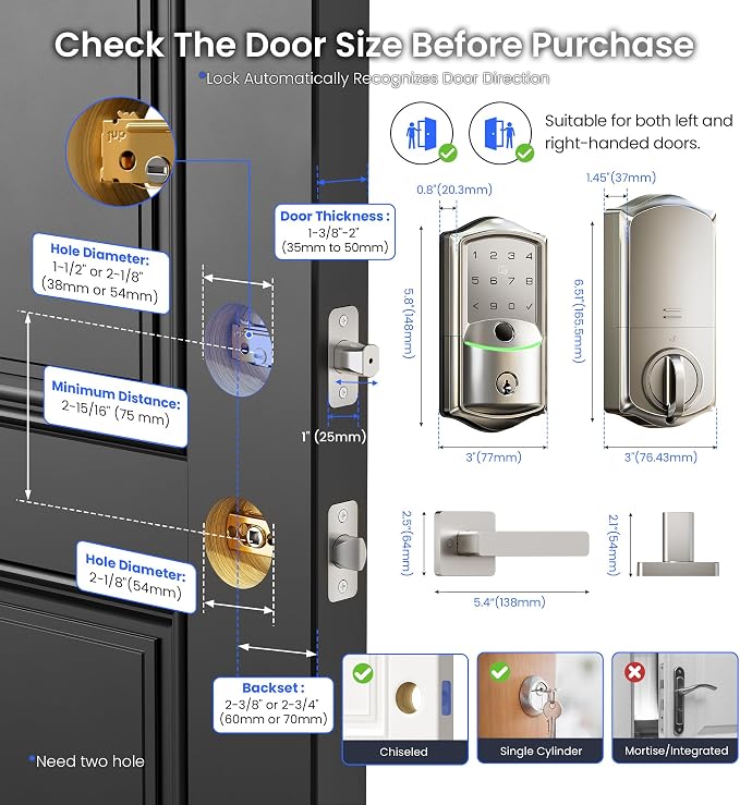 Veise VE027-L Built-in WiFi Smart Lock - Image 11
