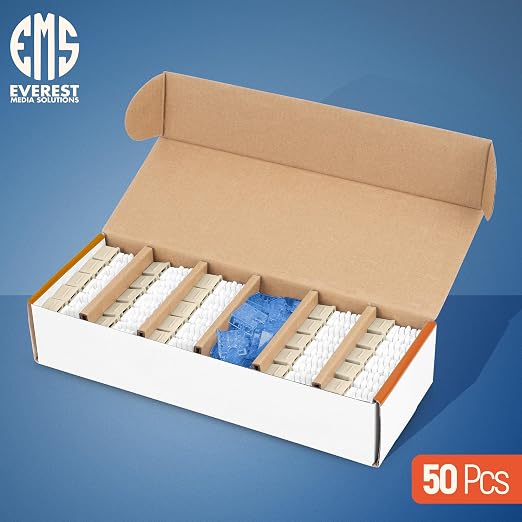 Everest 90° Angled RJ45 Cat5e Keystone Jacks 50-Pack in Ivory - Image 2