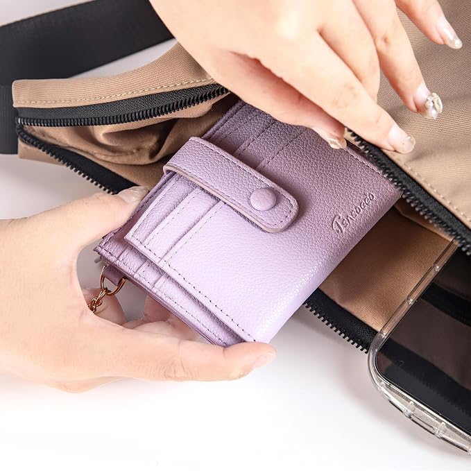 Keychain Wallet Wristlet Small Credit Card Holder Bracelet Key Chain Purse - Image 7