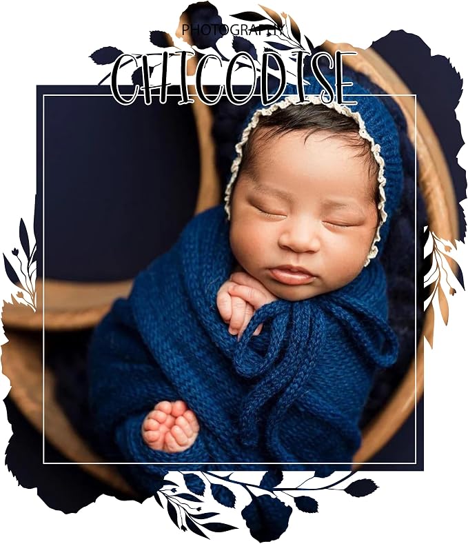 Newborn Photography Props Wraps & Ruffle Edge Bonnet - Image 2