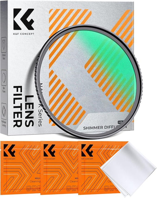 K&F CONCEPT 58mm Shimmer Diffusion 1 Effect Filter Optical Glass 18 by KFCONCEPT