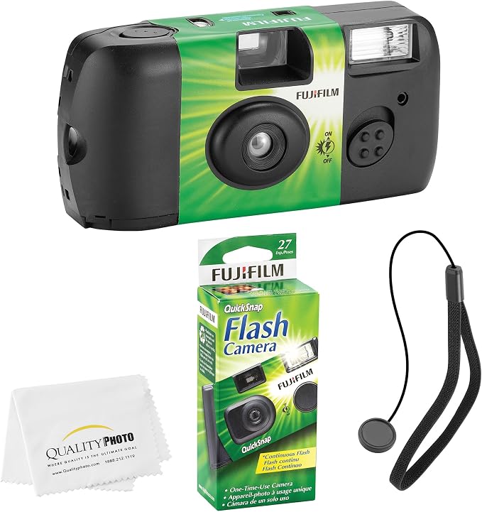 Fujifilm QuickSnap Flash 400 Disposable 35mm Camera Bonus Hand Strap + Quality by FUJIFILM