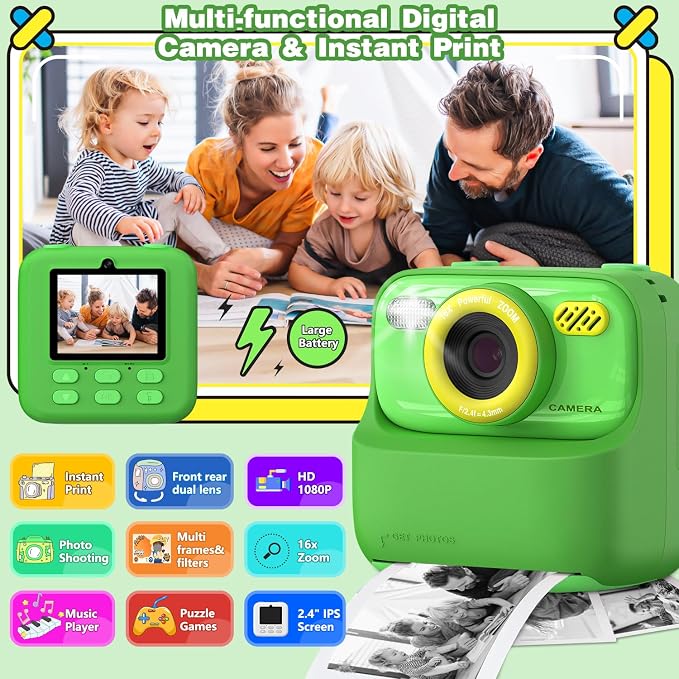 masterbee Kids Camera Instant Print Photo, Birthday Gifts - Image 2
