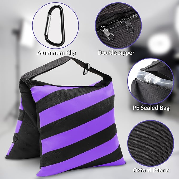 4 Packs Purple Sandbag Weight Bags - Image 3