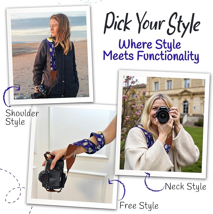 Camera Strap, Vintage Embroidered Neck Shoulder & Crossbody Camera Strap - Image 6