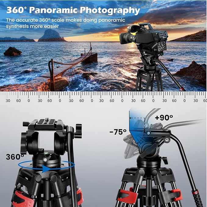 82" /210cm Video Tripod Heavy Duty Tripod - Image 5
