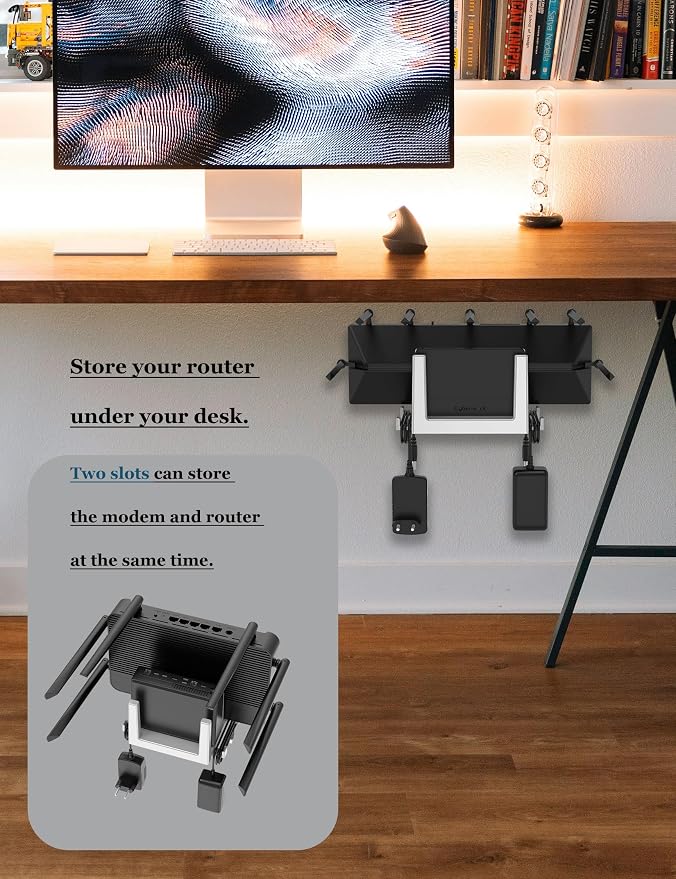 Wall Mount Shelf for WiFi Router, TV Box, Universal Cable Box Shelf Compatible - Image 3